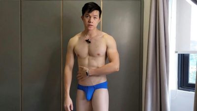 Trying on underwear with a handsome guy